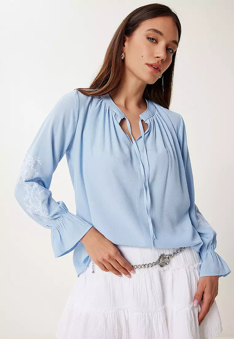 Embroidery Embroidered Linen Blouse