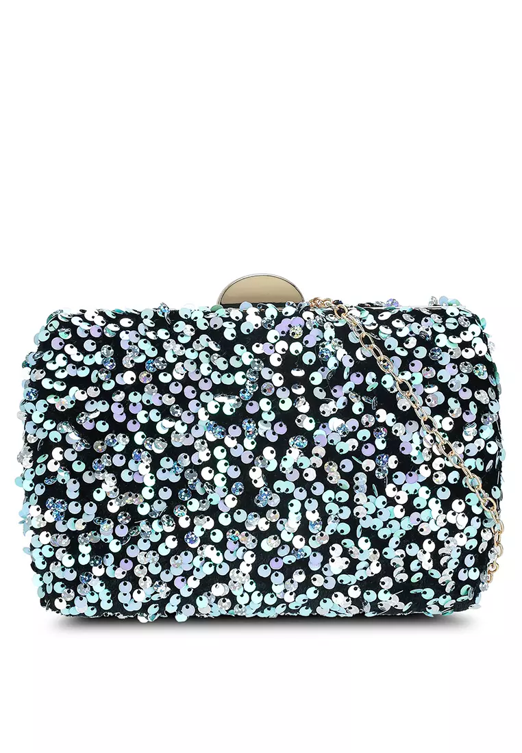 White sparkly hot sale clutch bag