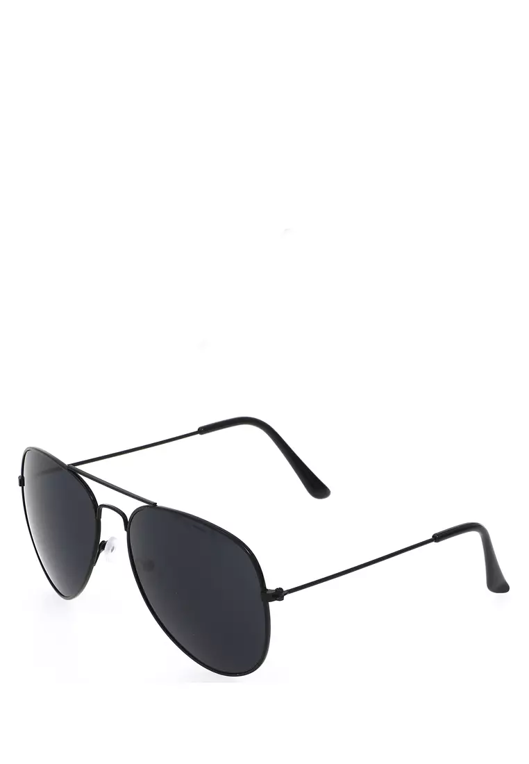 Adkins Sunglasses Kacamata Aviator Pria Mirroring Lens Frame Material Alloy ORIGINAL - Black Gray