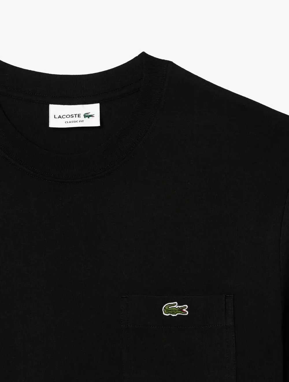 Cotton T-Shirt With Breast Pocket - Black