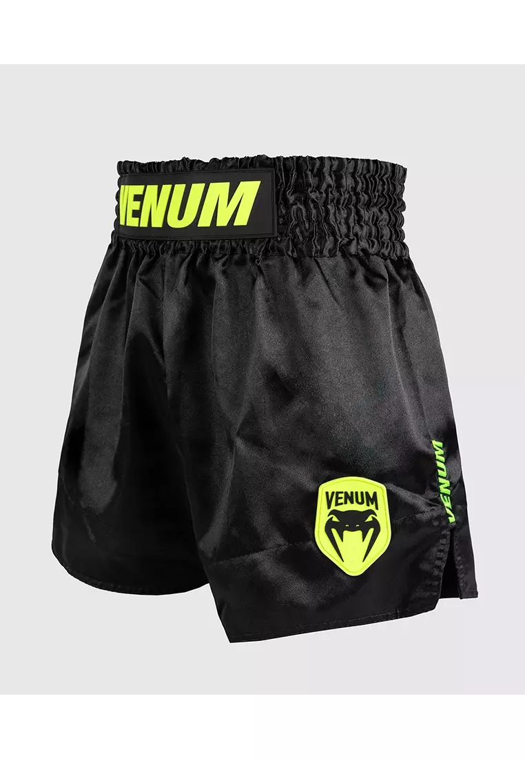 Venum Classic Evo Muay Thai Shorts - Black/ Neon Yellow
