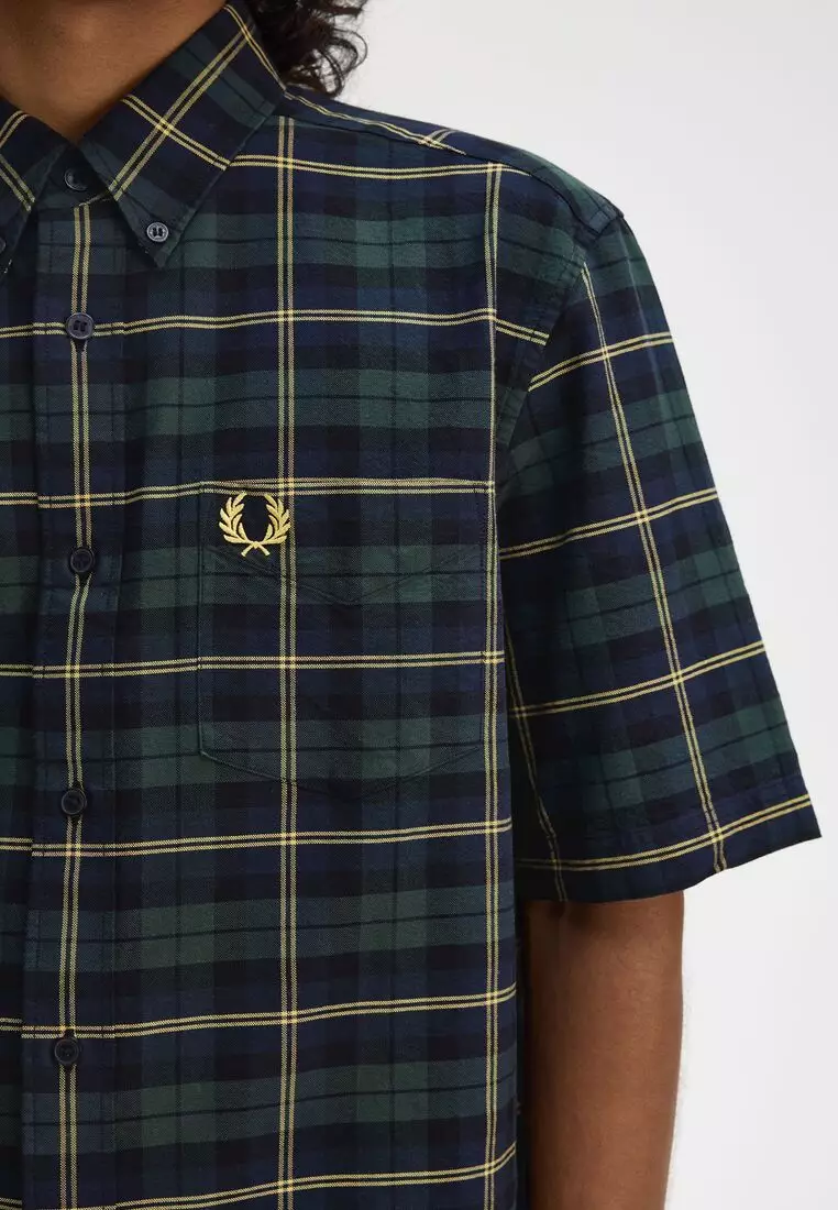 Buy Fred Perry Fred Perry M9627 OXFORD TARTAN SHORT SLEEVE