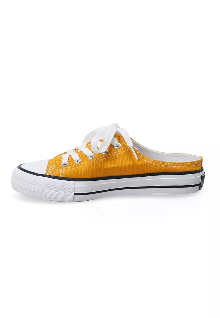 Sneakers Slip On Casual Pria Wanita Tali Ikat Comfortable - Yellow