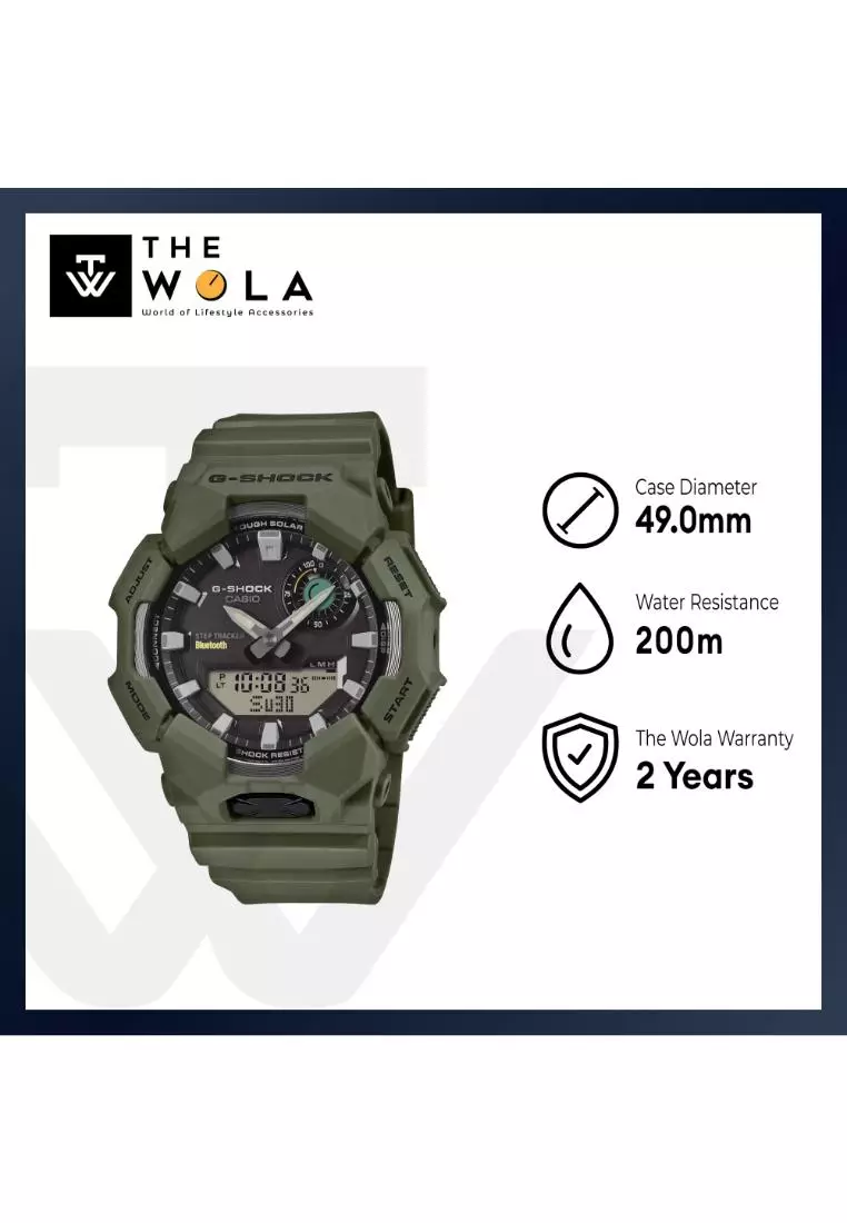 GA-B010-3A Men Analog-Digital Watch with Green Resin Band