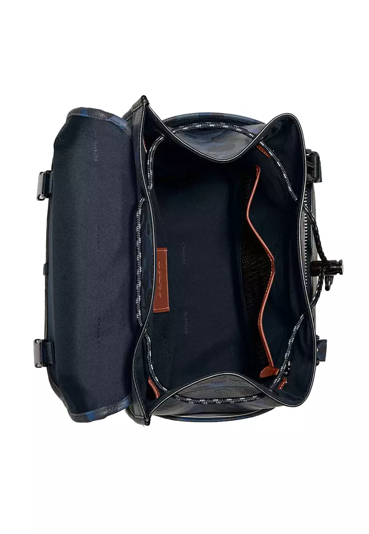Coach blue top camo backpack