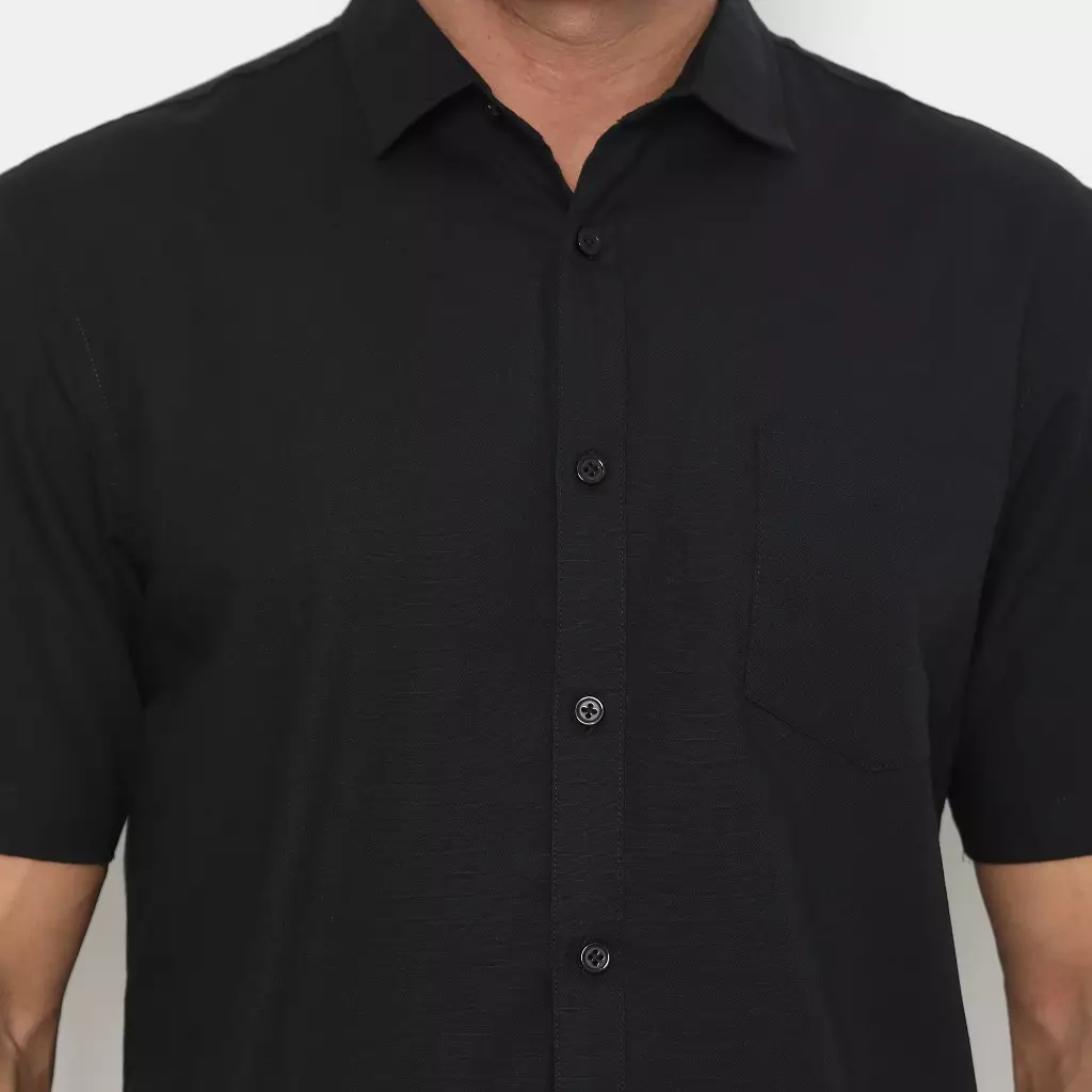 AMK Kemeja Pria Lengan Pendek SHS AIDEN S/S Black