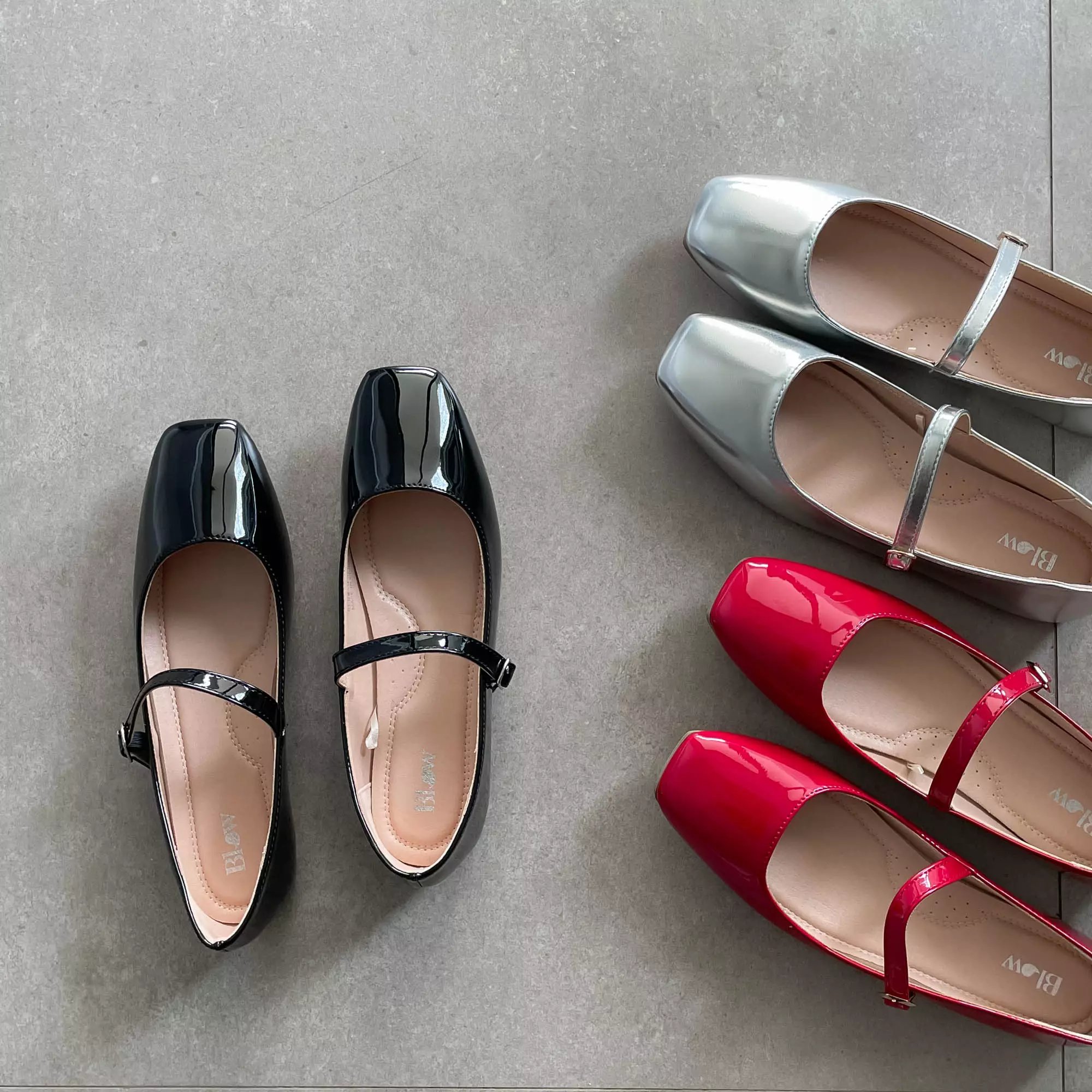 Blow BLNW 0101 Ariel Mary Jane Flats Shoes Wanita Sepatu Hitam Balet Women Shoes