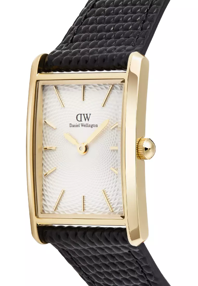 Bound 35x24mm Black Lizard White Guilloché Gold - Men Watch stainless steel Leather strap watch DW Official Authentic Original jam tanggan lelaki DW jam tangan