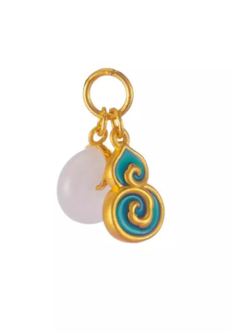 LITZ 999 (24K) Gold and Jade Pendant P171