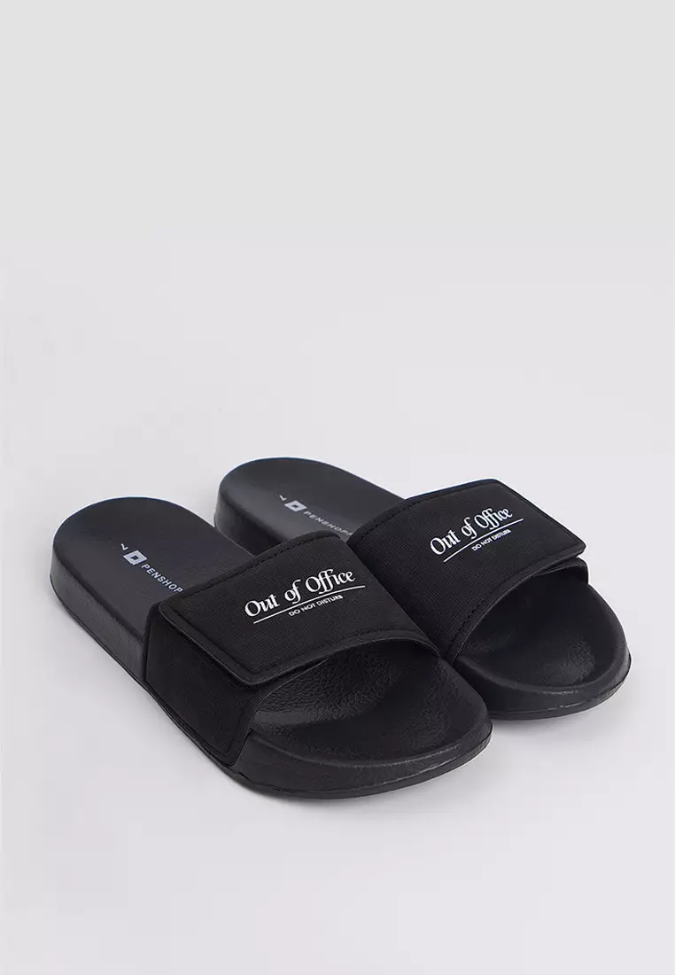 Discount on Penshoppe  shoes - SKU: Women's Velcro Slides with Printed Text