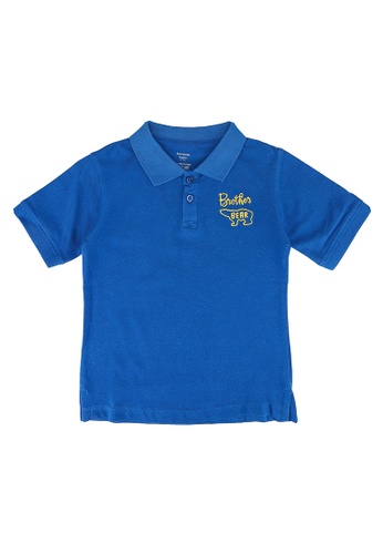 Berrytree Organic blue Kids Pique Polo Shirt: Brother Bear Blue 364E9KA160EA08GS_1