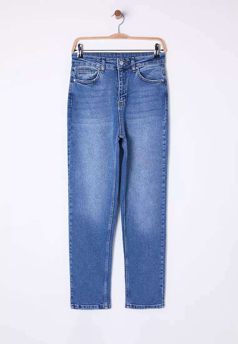 High Waist Comfort Mom Jeans