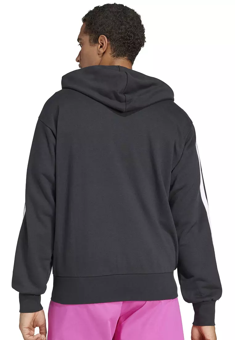 Essentials 3-Stripes French Terry Full-Zip Hoodie