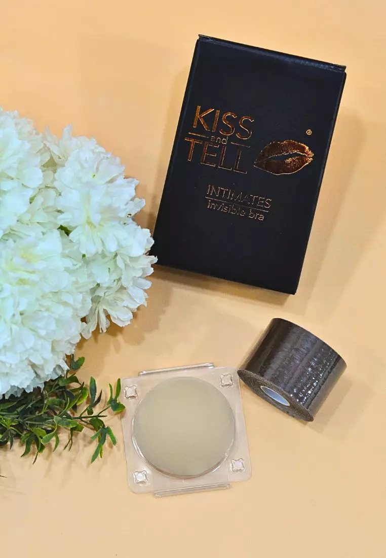 Premium Non Adhesive Nubra Nipple Cover and 5cm Body Tape Invisible Breast Lifting and Sports Muscle Tape Roll in Brown