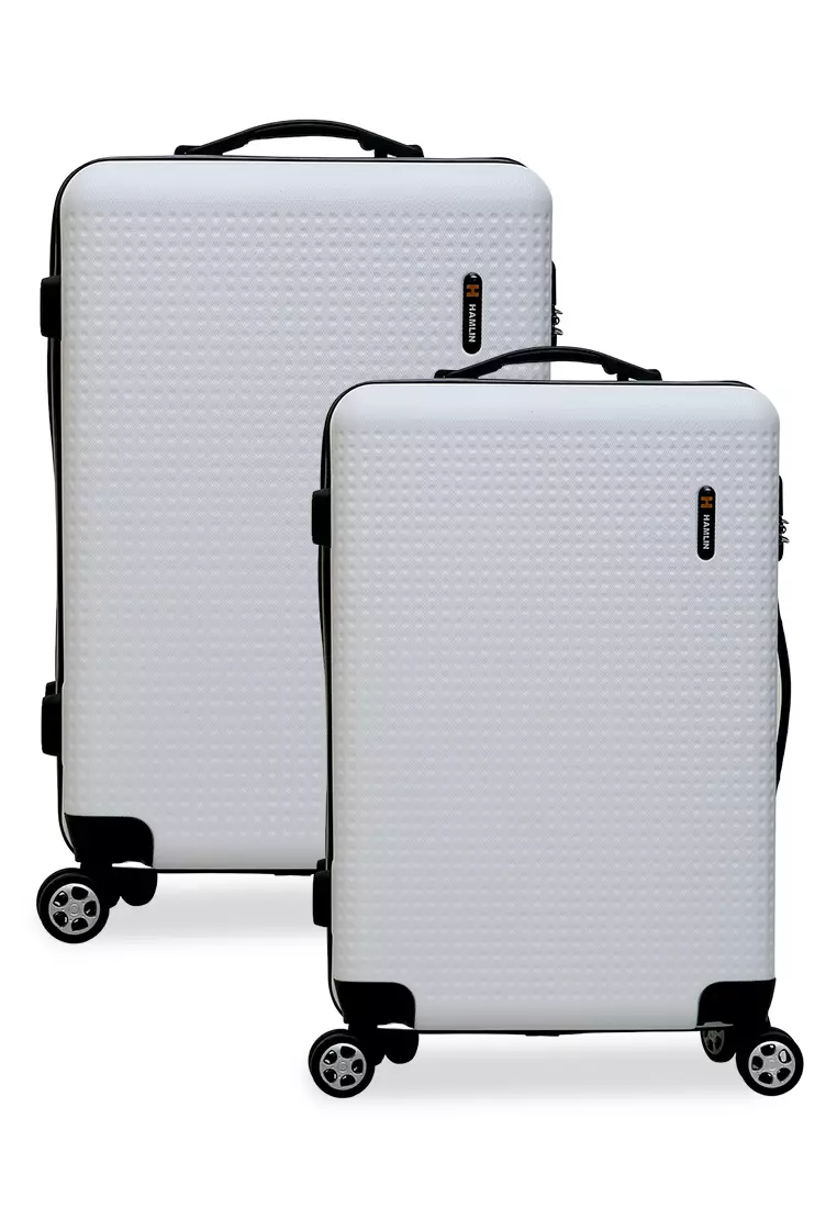 Isvara Tas Koper Hardcase One Set Unisex Large Compartment Suitcase Code Lock System Material ABS+PVC Coated ORIGINAL - White