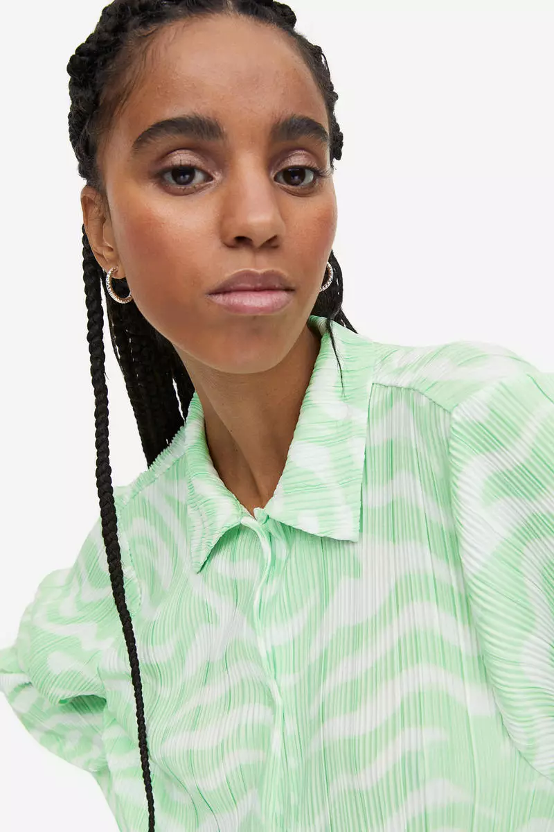 Buy H&M Oversized pleated shirt Online ZALORA Malaysia