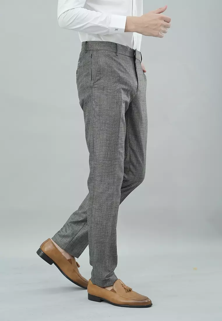 Johnwin - Celana Formal - Celana Pria - Abu - Polyester - Slim Fit - F.1035.010.230.C