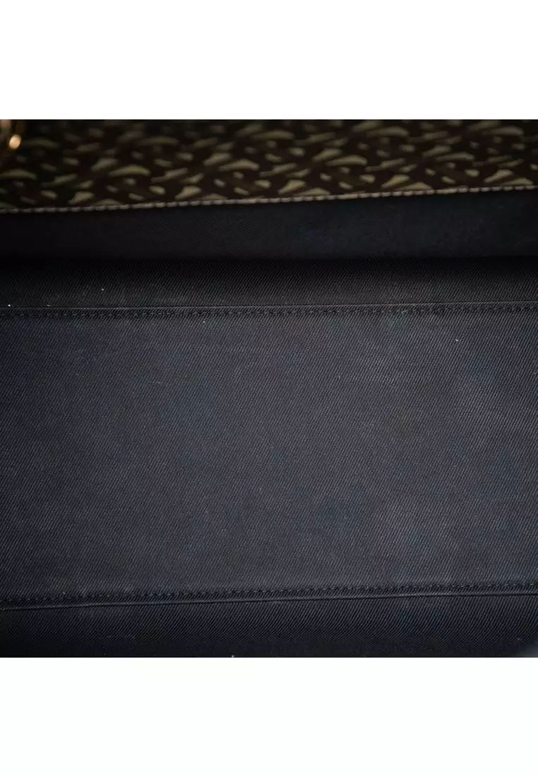 Pre-Loved Burberry Tb Monogram E-canvas Stripe Vertical Tote