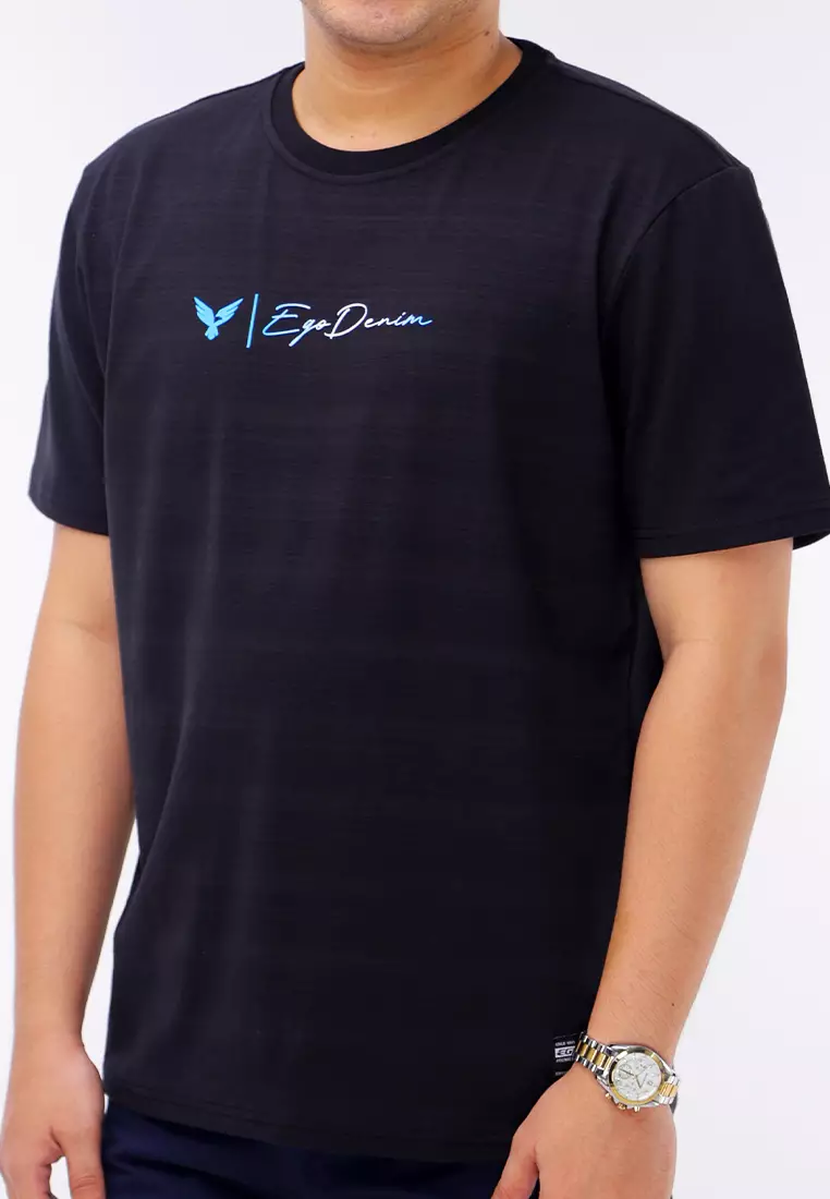 Round Neck Streaky Short Sleeve