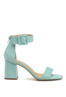 mint green block heel sandals