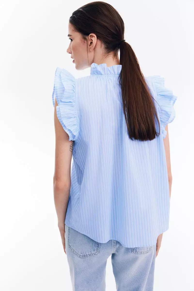 Frill-trimmed blouse