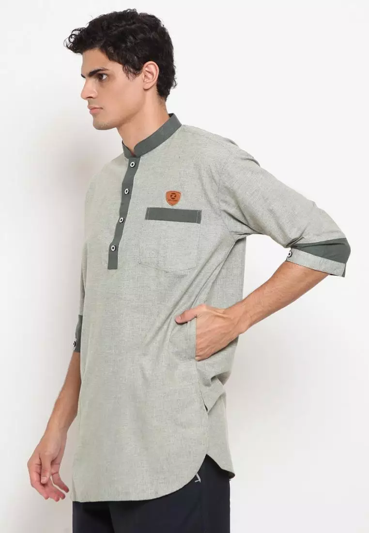 Zayidan Baju Koko Gamis Muslim Pria Nazeef - Mint