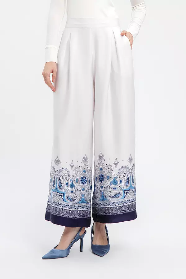 MINIMAL - Rysha - Kulot Lebar Motif Paisley - White Colour White