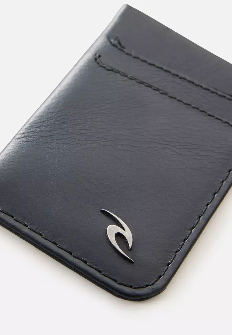 男士品牌卡片 Rfid 薄皮套 02KMWA-黑色