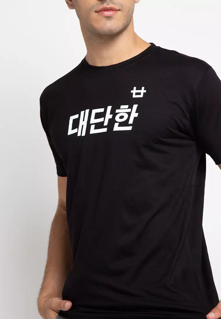 MTE48 korean awesome logo blk Kaos Hitam