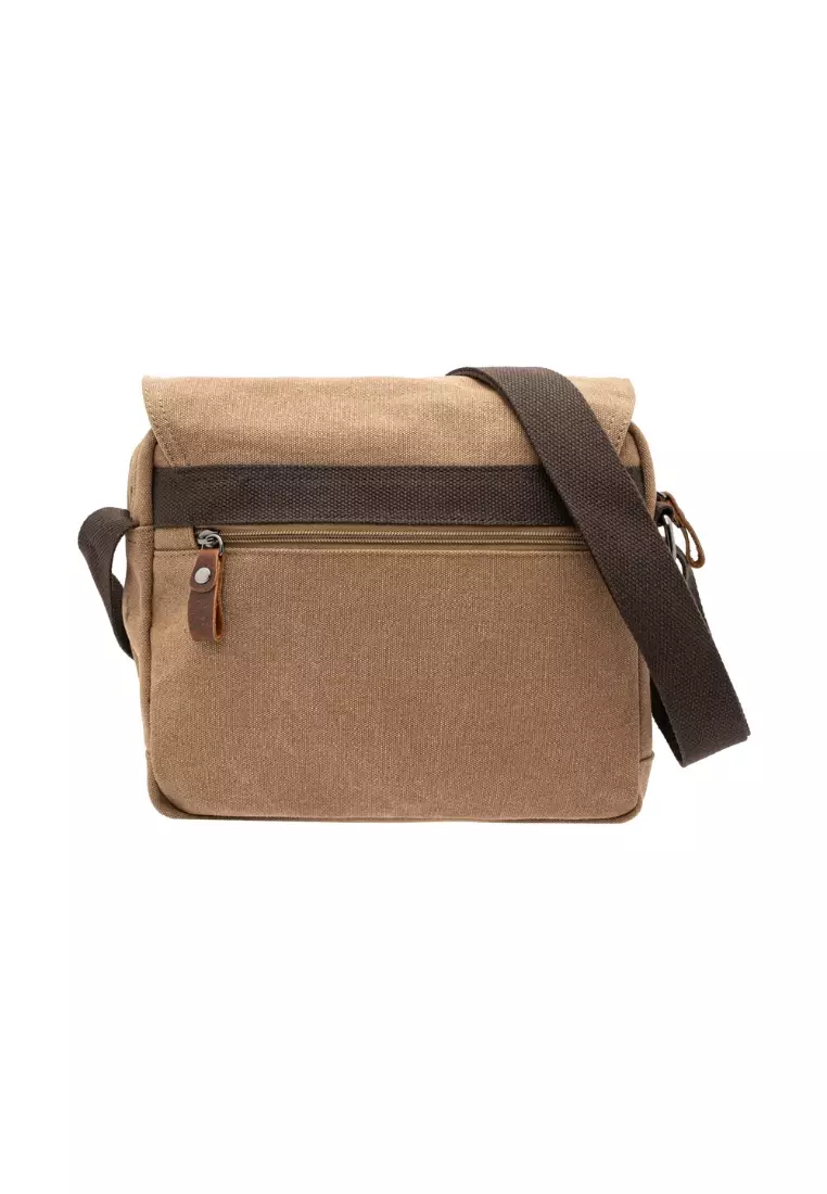 Jack Studio Men's Canvas Leather Casual Small Messenger Shoulder Bag BAD 21003