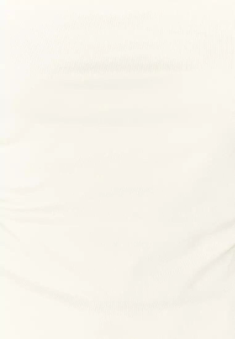 Stone Plain Square Neck Strappy Gathered Fitted Flexible Knitted Blouse