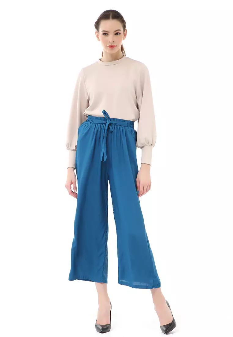 Stella Celana Panjang Casual Wanita Kulot Loose Pants Homewear Material Rayon ORIGINAL - Deep Sea
