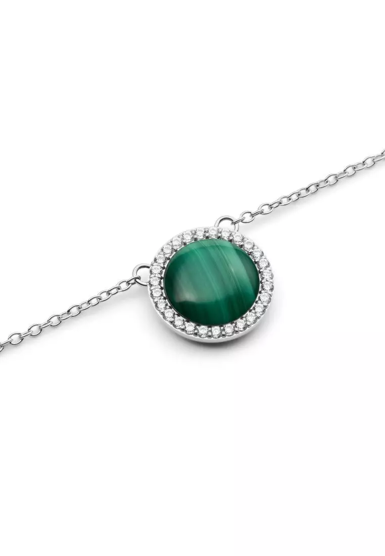 Audrey Necklace Malachite Silver - Unisex Necklace for women and men stainless steel Necklace DW Official Authentic Original kalung perempuan lelaki DW