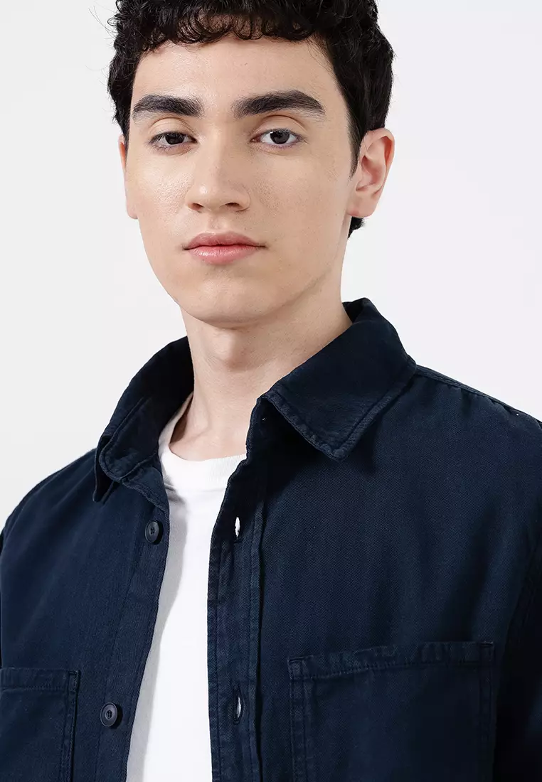 100% Cotton Overshirt With Pockets