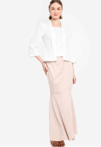 White wrap skirt set clearance