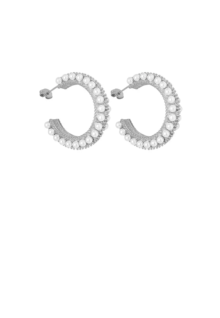 Buy Glamorousky Fashion and Elegant 316L Stainless Steel C shaped