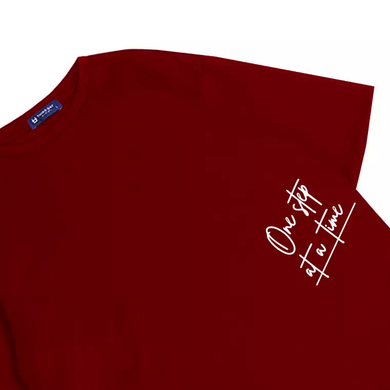 THIRDDAY kaos oversize keren scubalux "one step at a time" maroon MTY01