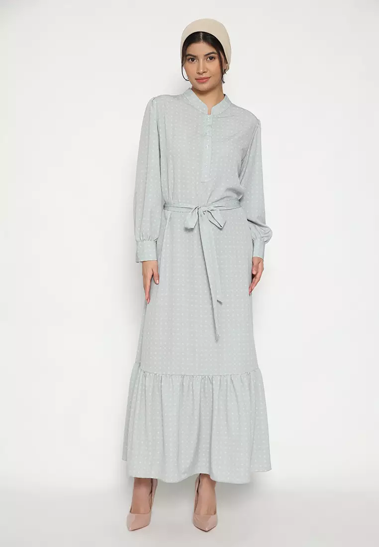 Mosleem Elegant Casual Polyester Grey By Brilliant Girl Warna Grey