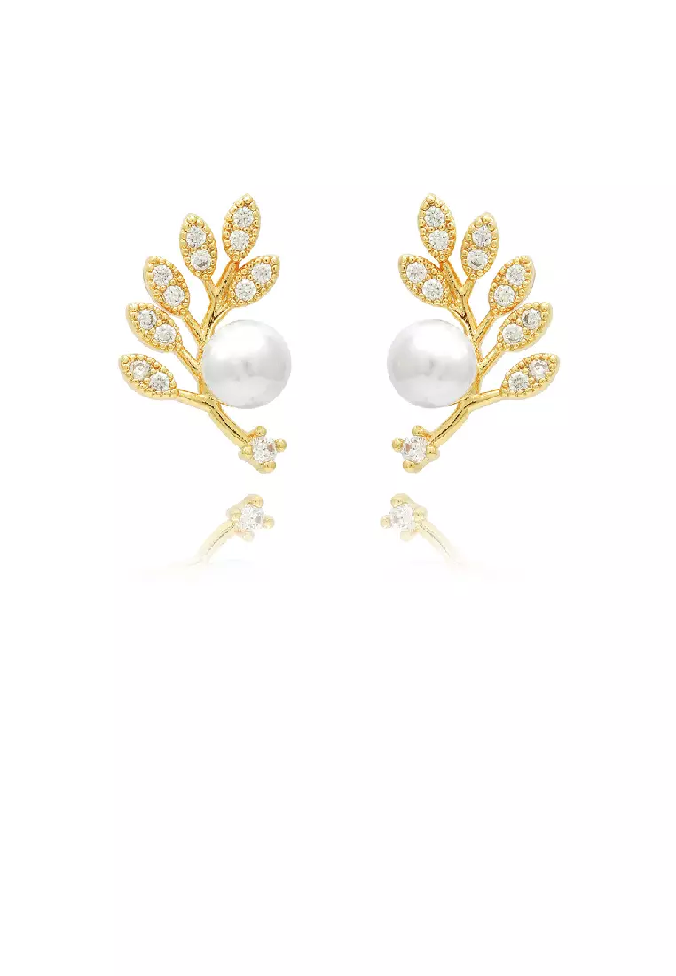 Gold leaf new arrivals earrings studs