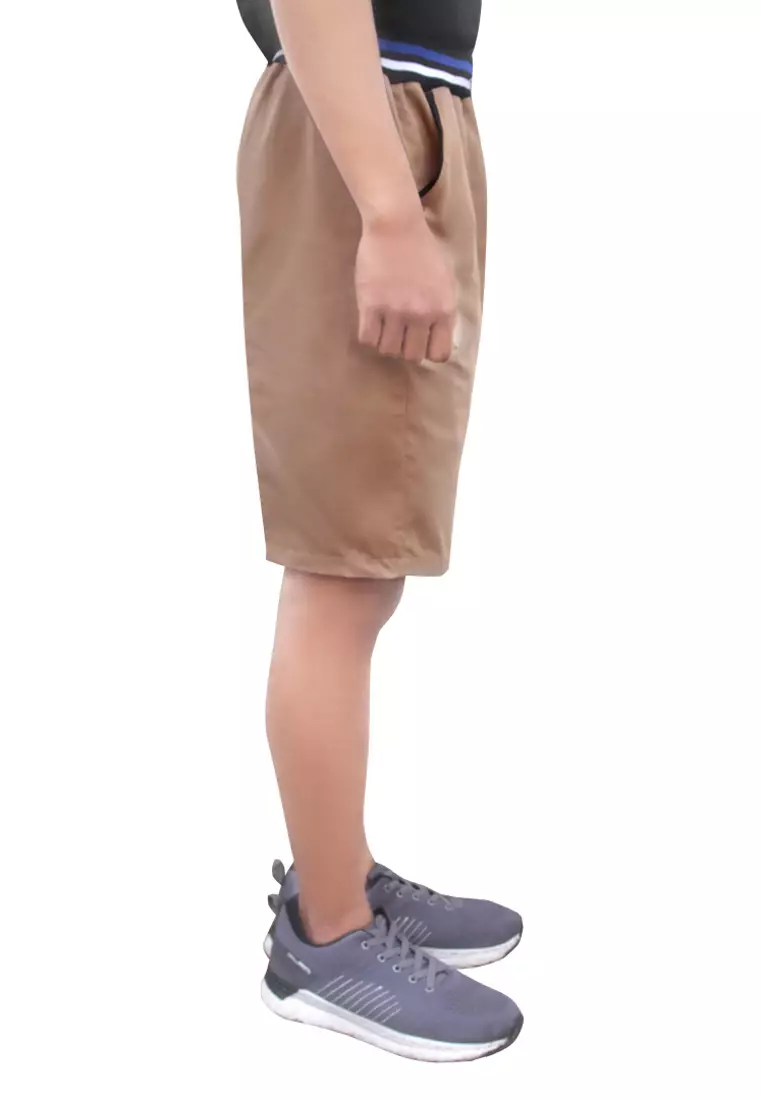 Two Mix Celana Pendek Chinos Dewasa Bahan Katun Warna Coklat Tua 4179