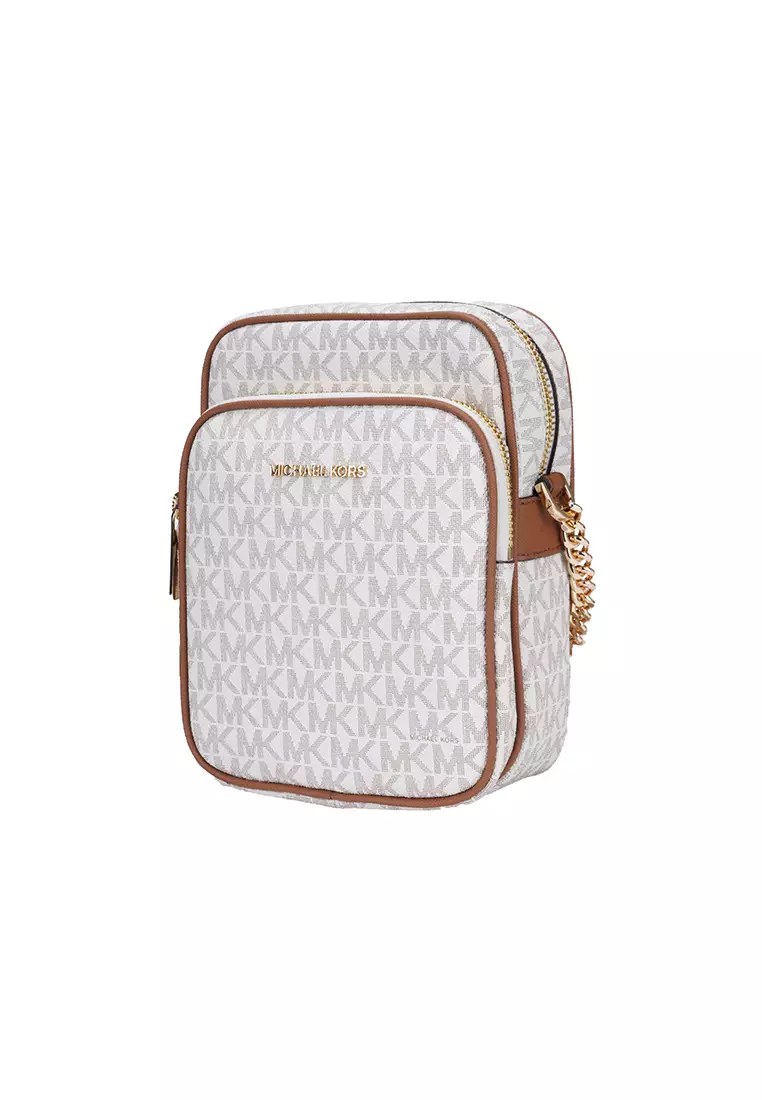 Jet Set Travel Medium Logo Crossbody Bag In Vanilla 35F1GTVC2B