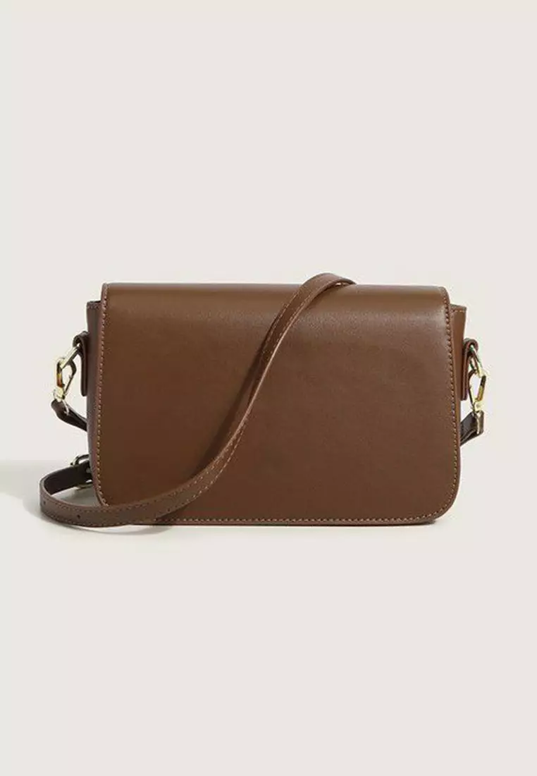 Plain leather crossbody outlet bag