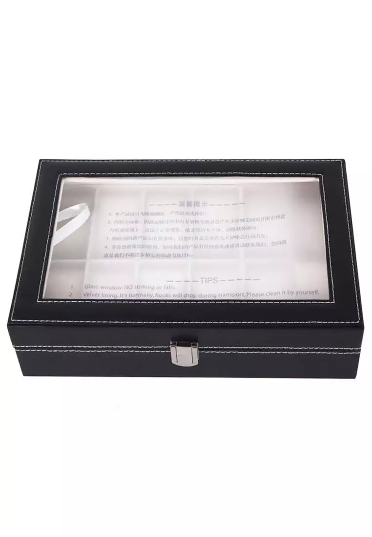 Box Kotak Jam Tangan Luxury Design 12 Slot Secure Lock