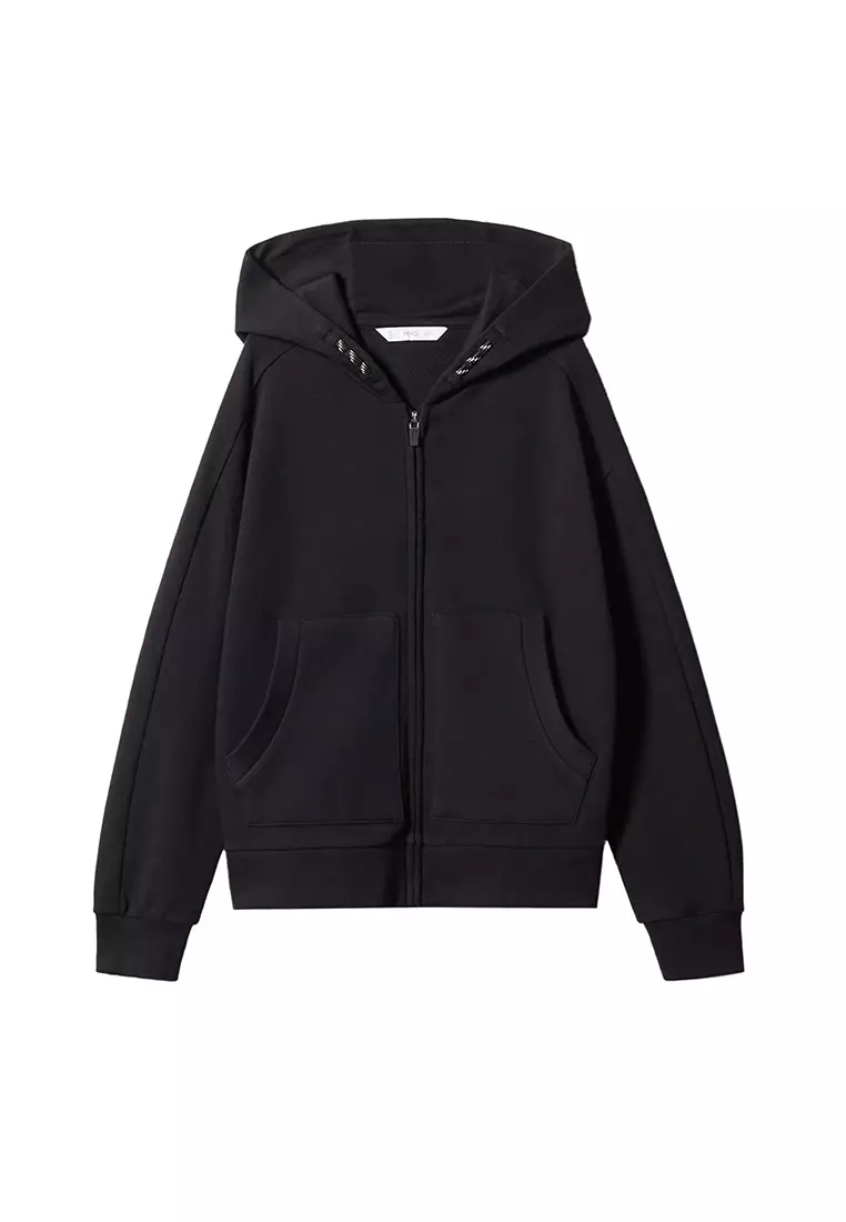 Childrens black zip up hoodie discount