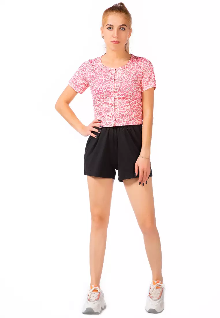 Blus Sablon Kancing Atas dalam Warna Pink