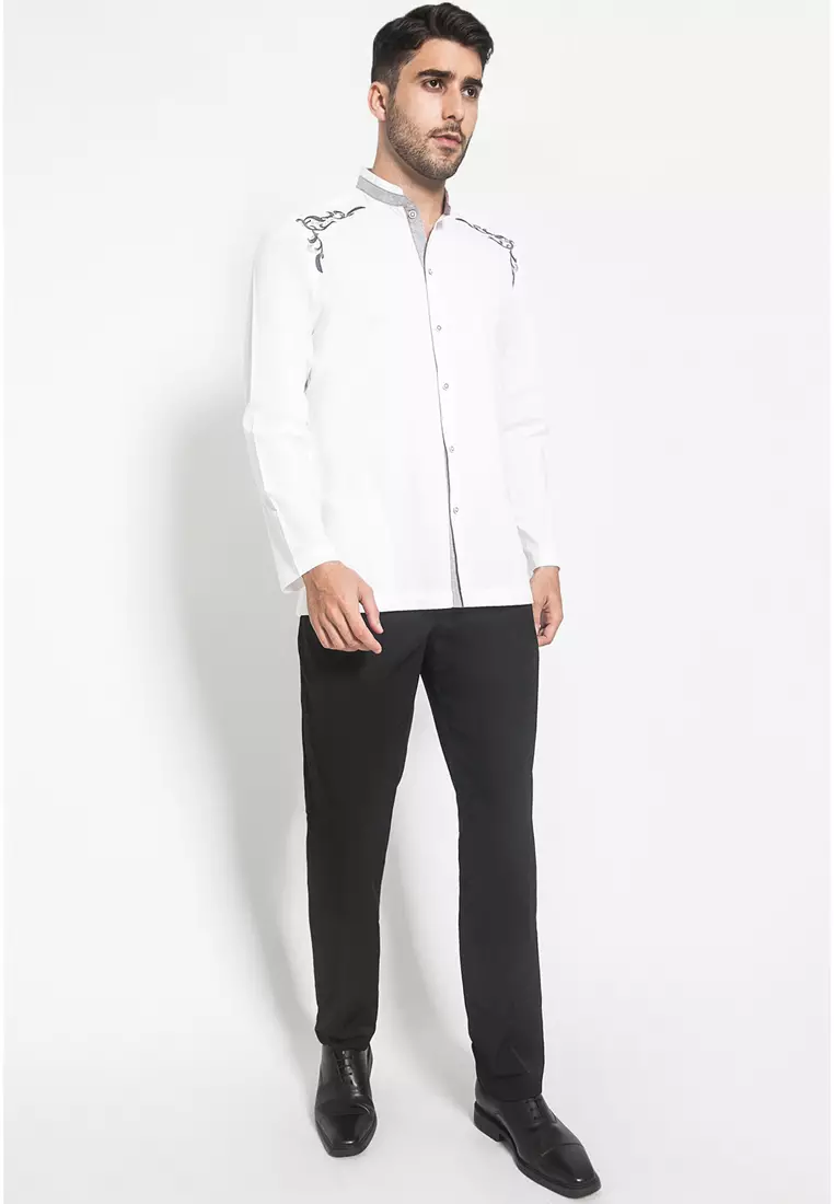 LGS - Baju Koko - Bordir - Putih - Regular Fit - CSH.285.B1033K.329.C-L/S
