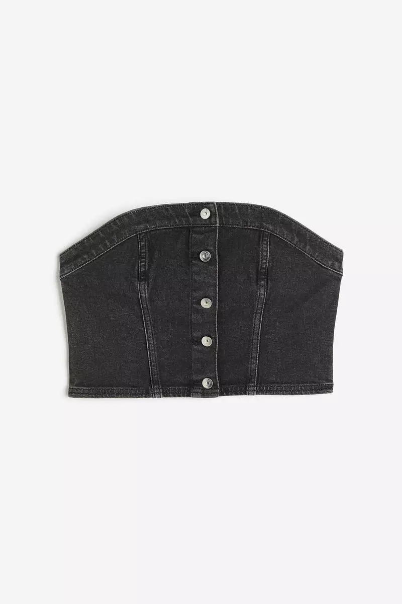 Denim bustier top