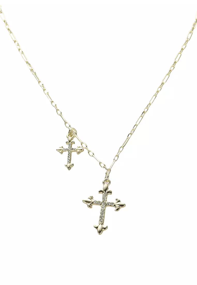 Buy Rubi Double Cross Pendant Necklace 2024 Online ZALORA Singapore