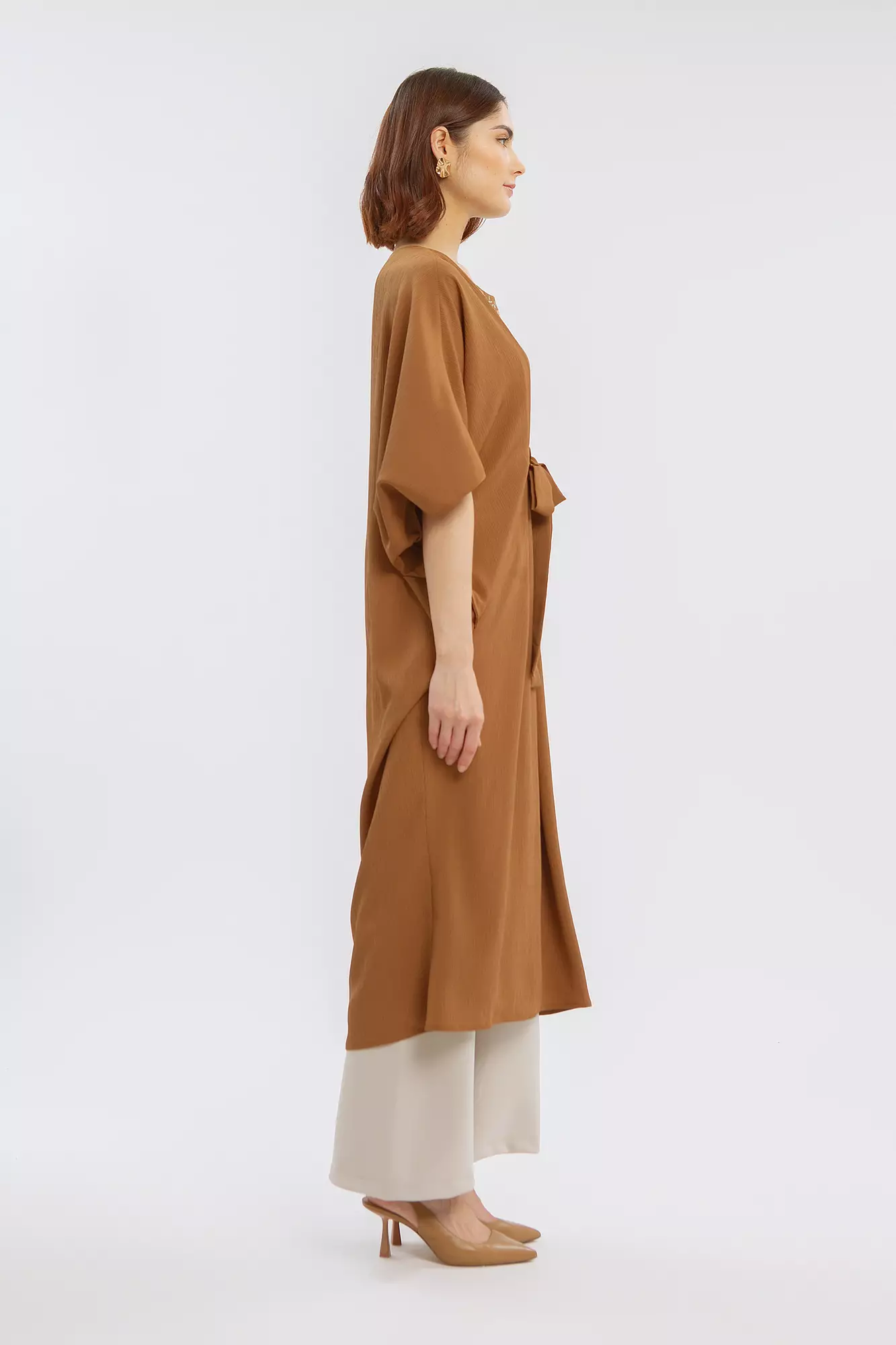 Minimal Adara Kaftan Brown Warna BROWN