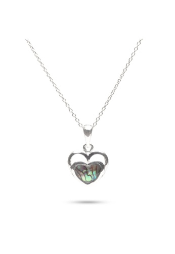 Millenne silver MILLENNE Millennia 2000 Abalone Shell Heart Silver Pendant with 925 Sterling Silver 8D1F9ACCE54E5BGS_1
